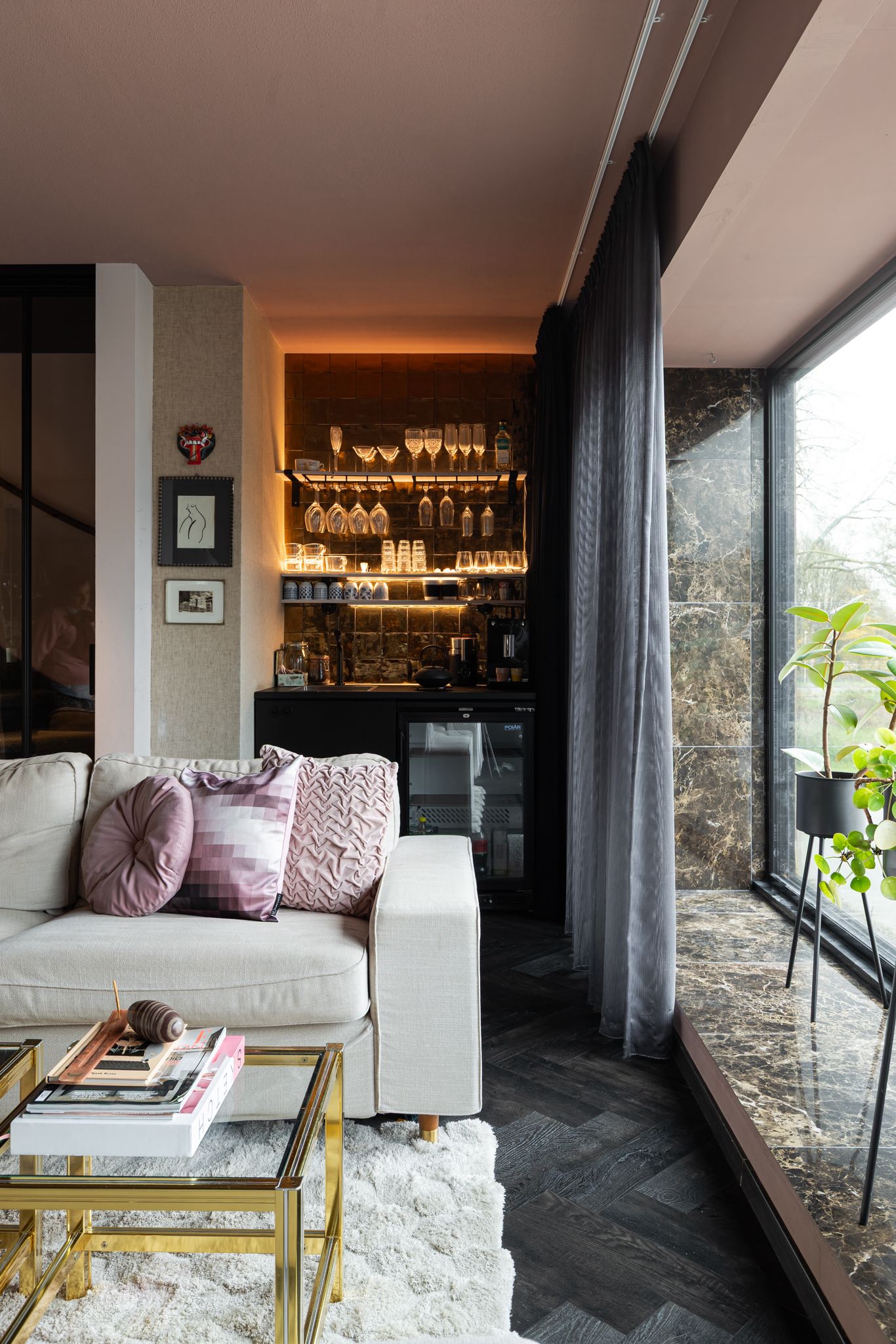 Commercial entry with teal archway